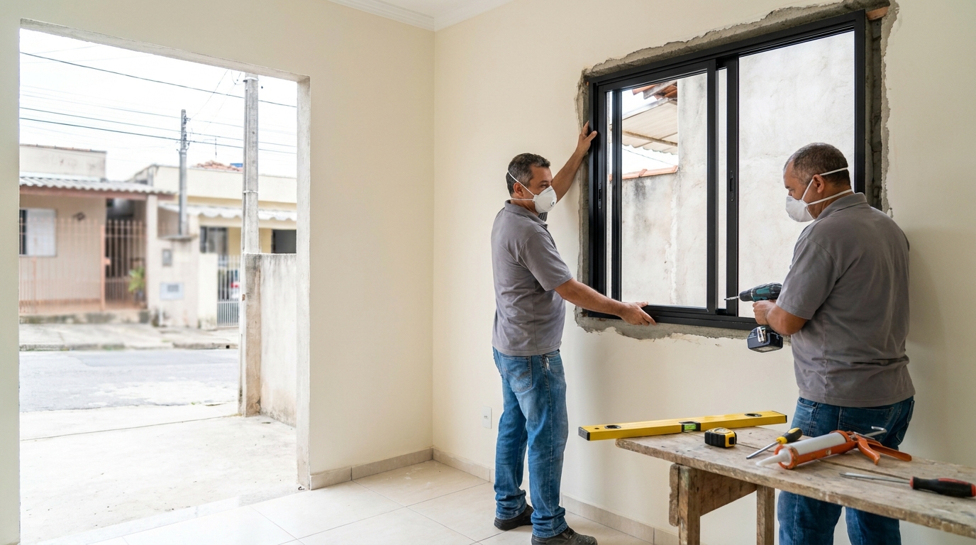 Esquadria de alumínio preta em Piracicaba-SP